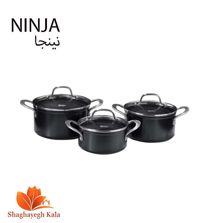 سرویس قابلمه نینجا 6 پارچه مدل C13000DE با روکش نچسب و سازگار با اجاق القایی